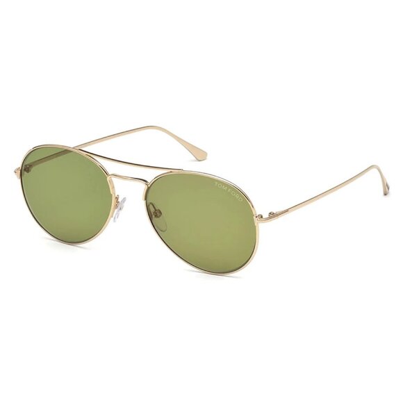 NEW TOM FORD SUNGLASSES GOLD/GREEN MEN AVIATOR EYEWEAR - Picture 1 of 3